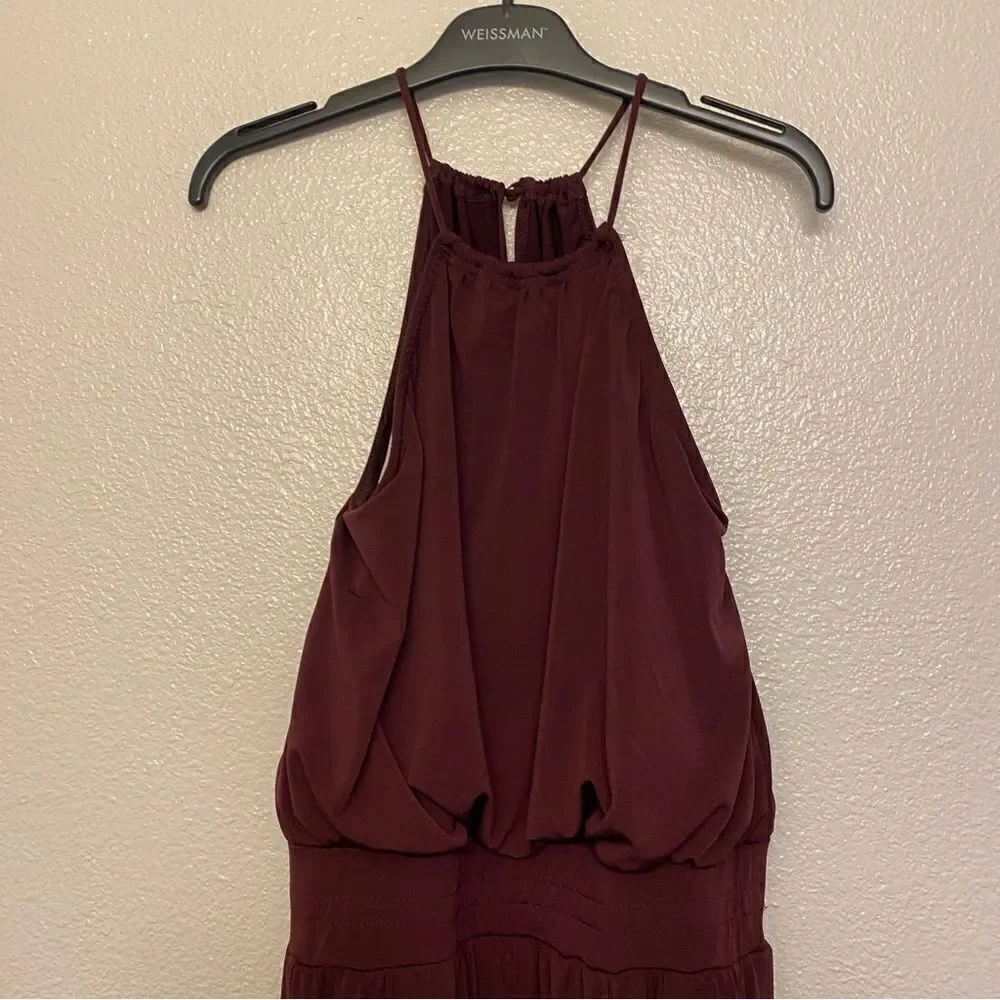 WEISSMAN balera Dance burgundy Costume Split Leg Unitard body suit MJ12201 LA ad